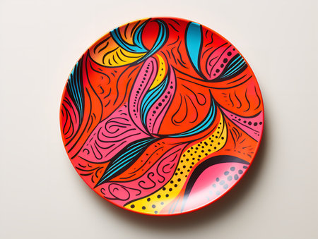 Elegant Ceramic Plate Mockup for Dining and Decor - AI Generatedの素材