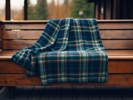 Cozy Fleece Blanket Mockup for Home Comfort - AI Generatedの素材