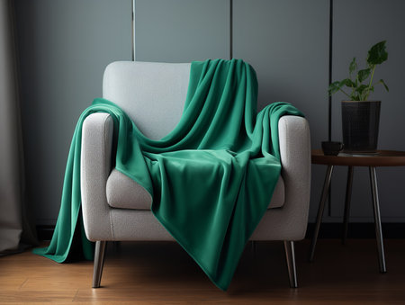Cozy Fleece Blanket Mockup for Home Comfort - AI Generatedの素材