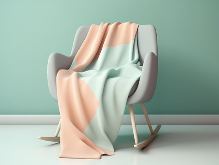 Cozy Fleece Blanket Mockup for Home Comfort - AI Generatedの素材