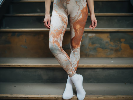 Trendy Leggings Mockup for Fitness and Fashion - AI Generatedの素材