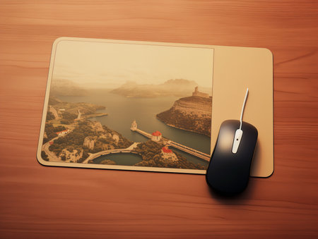 Ergonomic Mouse Pad Mockup for Comfortable Computing - AI Generatedの素材