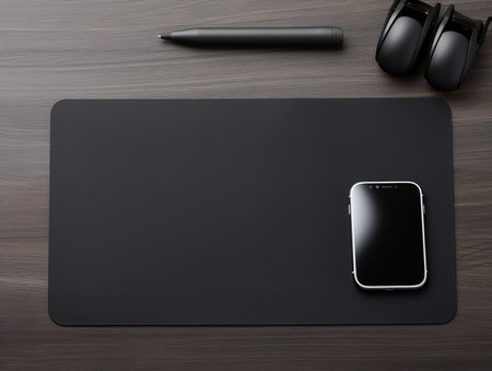 Ergonomic Mouse Pad Mockup for Comfortable Computing - AI Generatedの素材