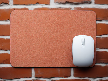 Ergonomic Mouse Pad Mockup for Comfortable Computing - AI Generatedの素材