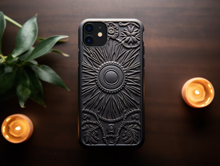 Sleek Phone Case Mockup for Smartphone Protection - AI Generatedの素材
