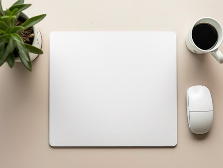 Ergonomic Mouse Pad Mockup for Comfortable Computing - AI Generatedの素材