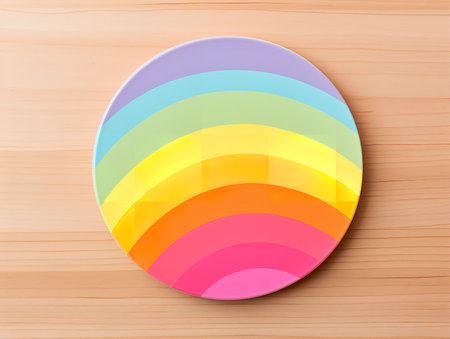 Elegant Ceramic Coaster Mockup for Tableware - AI Generatedの素材