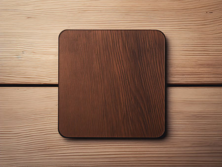Elegant Ceramic Coaster Mockup for Tableware - AI Generatedの素材