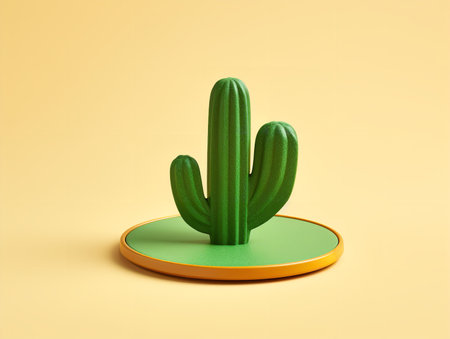 Elegant Ceramic Coaster Mockup for Tableware - AI Generatedの素材