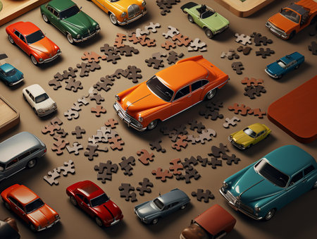 Engaging Custom Puzzle Mockup for Fun and Learning - AI Generatedの素材