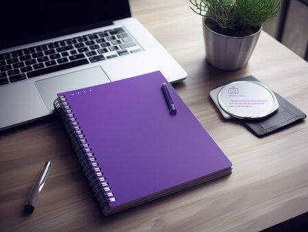 Stylish Spiral Notebook Mockup for Notes and Sketches - AI Generatedの素材