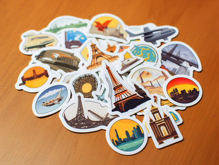 Fun Custom Sticker Sheet Mockup for Creative Expression - AI Generatedの素材