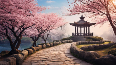 Springtime Cherry Blossom Splendor - AI Generatedの素材