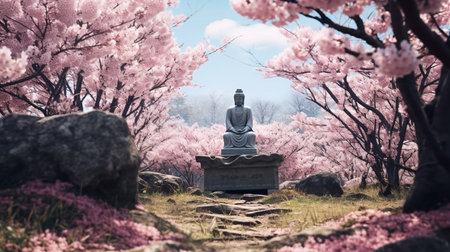 Springtime Cherry Blossom Splendor - AI Generatedの素材