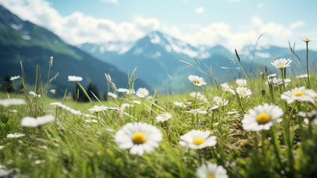 Alpine Edelweiss Meadow Elegance - AI Generatedの素材