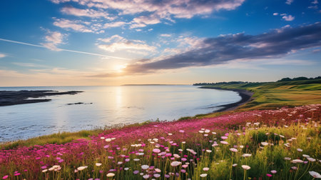 Coastal Summer Wildflower Extravaganza - AI Generatedの素材