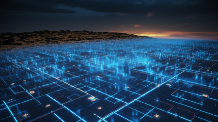 Digital Twin AI Simulation Technology AI Generatedの素材