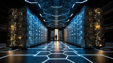 High-Performance AI Supercomputer AI Generatedの素材