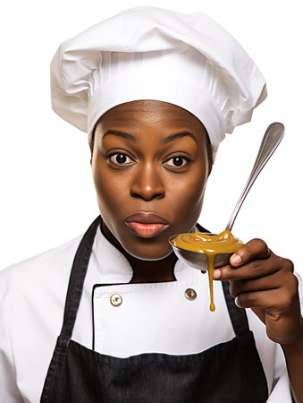 Female Chef Preparing Gourmet Dish, AI Generatedの素材