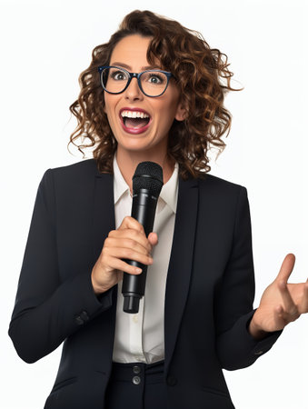 Female Business Manager in Corporate Setting, AI Generatedの素材