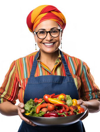 Female Chef Preparing Gourmet Dish, AI Generatedの素材