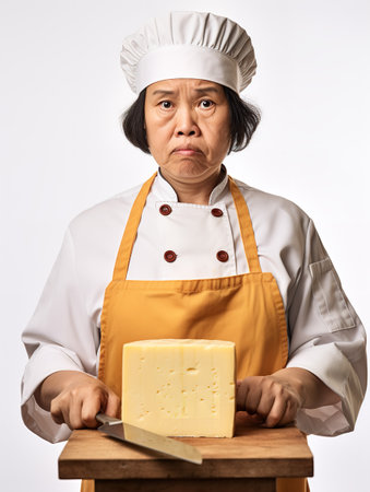 Female Chef Preparing Gourmet Dish, AI Generatedの素材