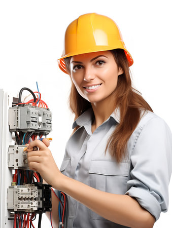 Professional Female Electrician, AI Generatedの素材