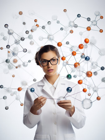 Innovative Female Scientist in Lab, AI Generatedの素材
