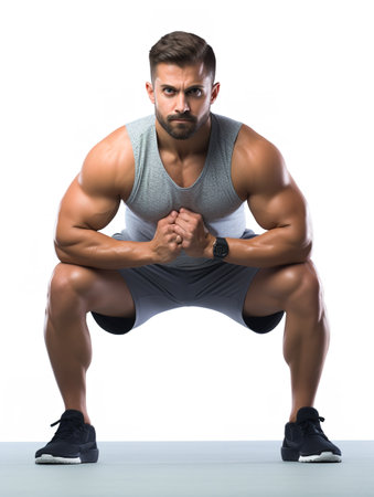 Dynamic Male Fitness Trainer, AI Generatedの素材