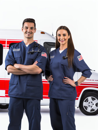 Dedicated Male Paramedic on Duty, AI Generatedの素材