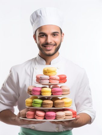 Artisan Male Baker in Bakery, AI Generatedの素材