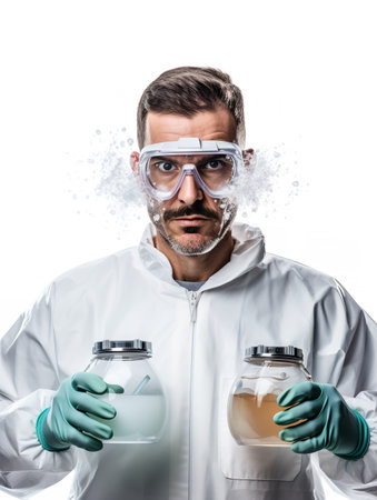 Male Scientist Conducting Research, AI Generatedの素材