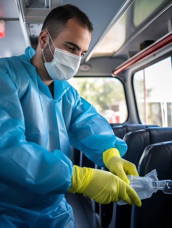 Dedicated Male Paramedic on Duty, AI Generatedの素材