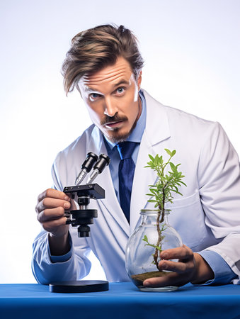 Male Scientist Conducting Research, AI Generatedの素材