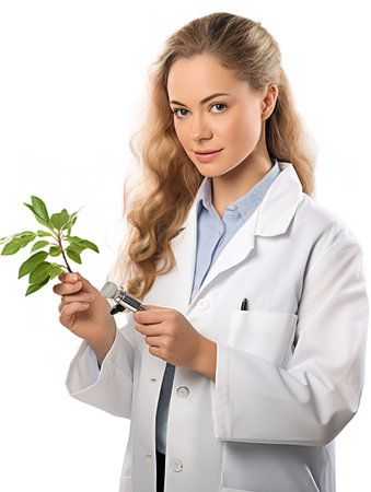 Innovative Female Scientist in Lab, AI Generatedの素材