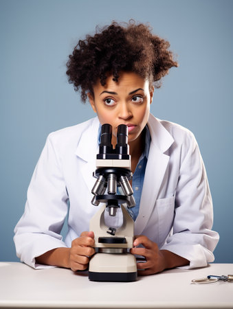 Innovative Female Scientist in Lab, AI Generatedの素材