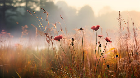 Autumn Wildflower Meadow Charm - AI Generatedの素材