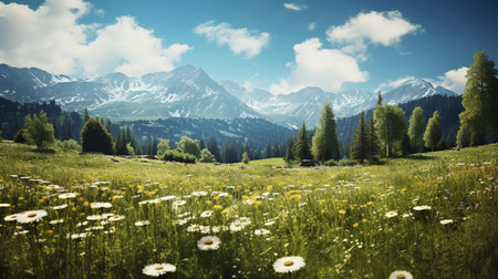 Alpine Edelweiss Meadow Elegance - AI Generated