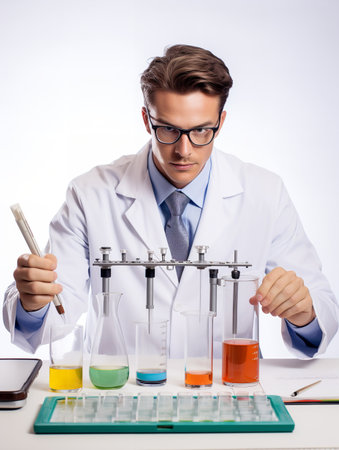Male Scientist Conducting Research, AI Generatedの素材