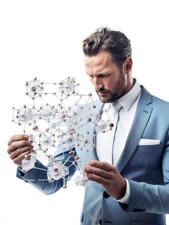 Male Scientist Conducting Research, AI Generatedの素材