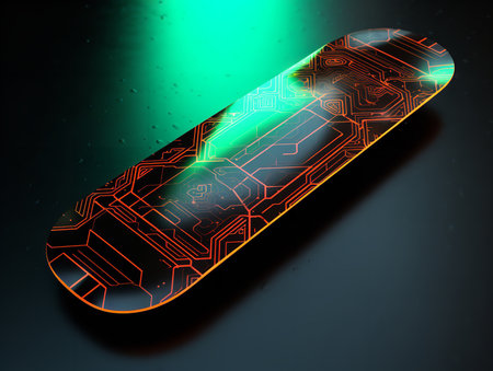 Trendy Skateboard Deck Mockup for Sports and Lifestyle - AI Generatedの素材
