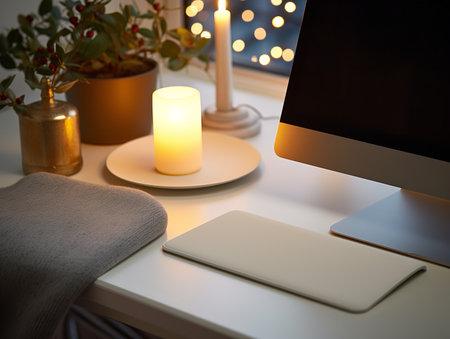 Ergonomic Mouse Pad Mockup for Comfortable Computing - AI Generatedの素材