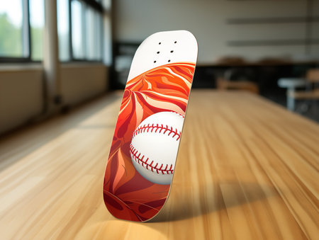 Trendy Skateboard Deck Mockup for Sports and Lifestyle - AI Generatedの素材
