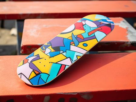 Trendy Skateboard Deck Mockup for Sports and Lifestyle - AI Generatedの素材
