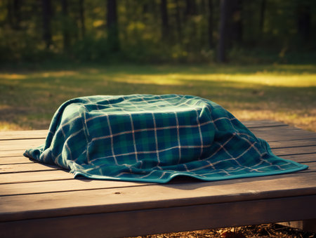 Cozy Fleece Blanket Mockup for Home Comfort - AI Generatedの素材