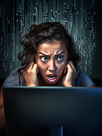 Skilled Female Programmer at Work, AI Generatedの素材