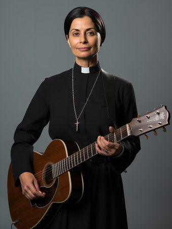 Compassionate Female Priest, AI Generatedの素材