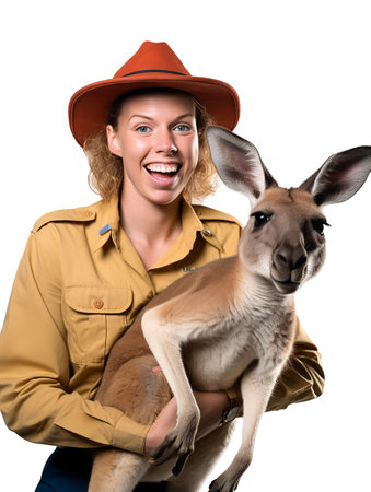 Caring Female Zookeeper, AI Generatedの素材