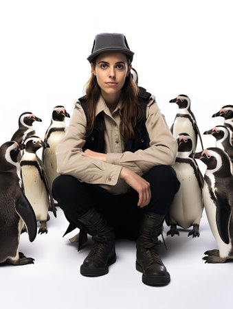 Caring Female Zookeeper, AI Generatedの素材