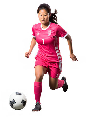 Talented Female Footballer Playing, AI Generatedの素材